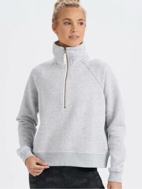 Vuori Light Gray Half-Zip Pullover Sweatshirt